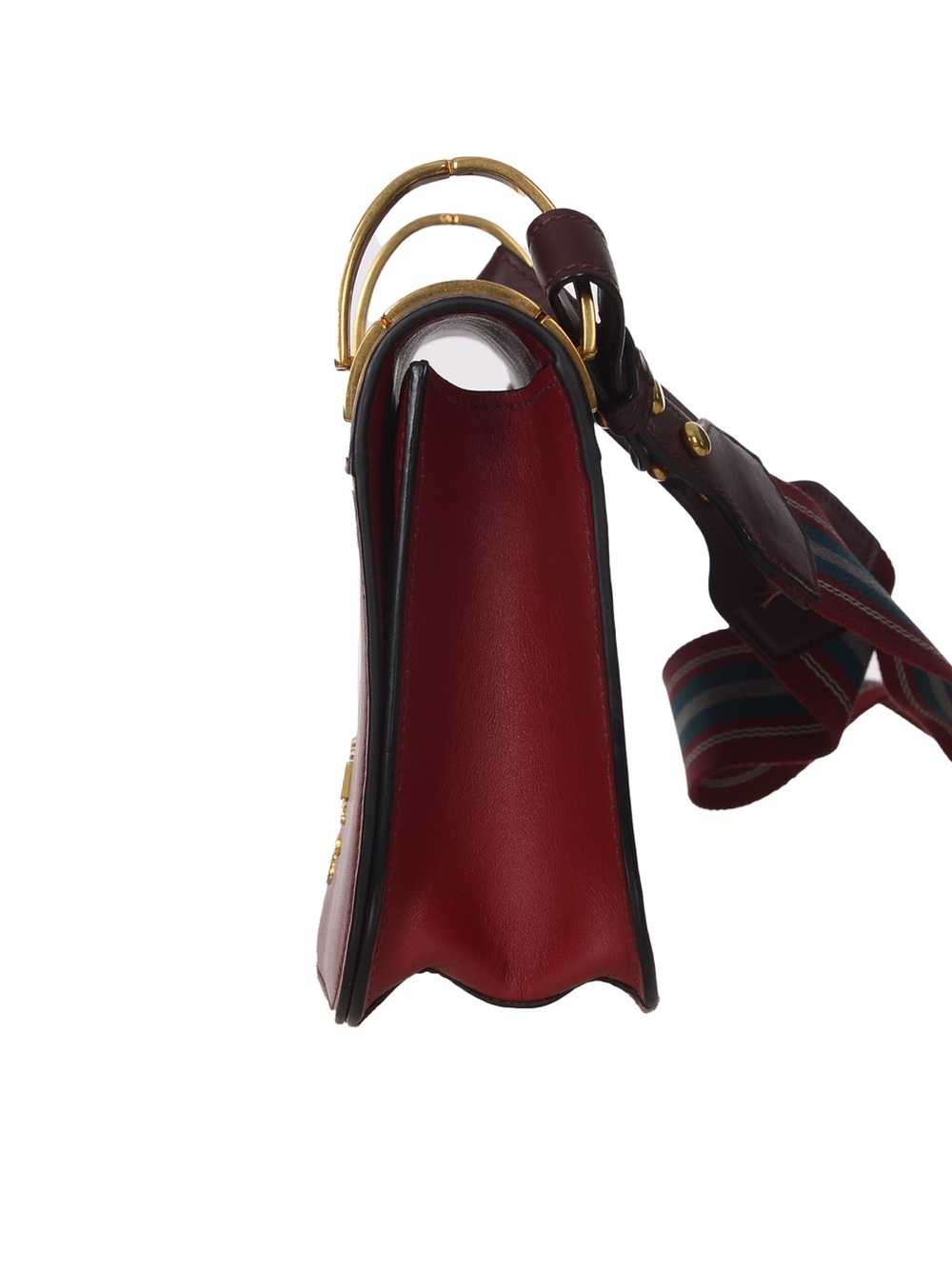 ♥️Prada Small Pionniere Two-Tone Burgundy and Dark Wine Leather Handbag ♥️ - Picture 3 of 16